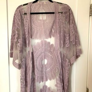 Mesh floral cardigan